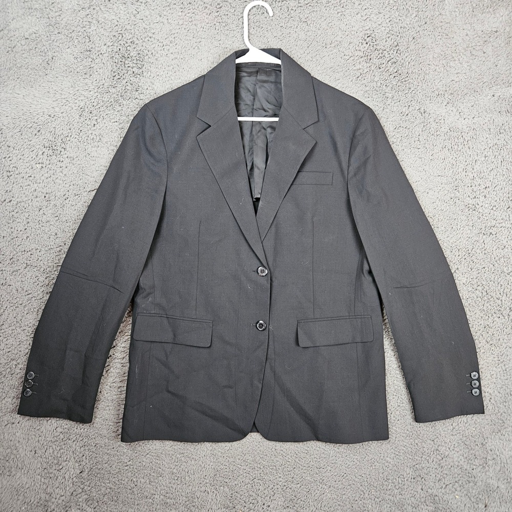 Prada Mens 42 Black Two Button Blazer Lana Vergine